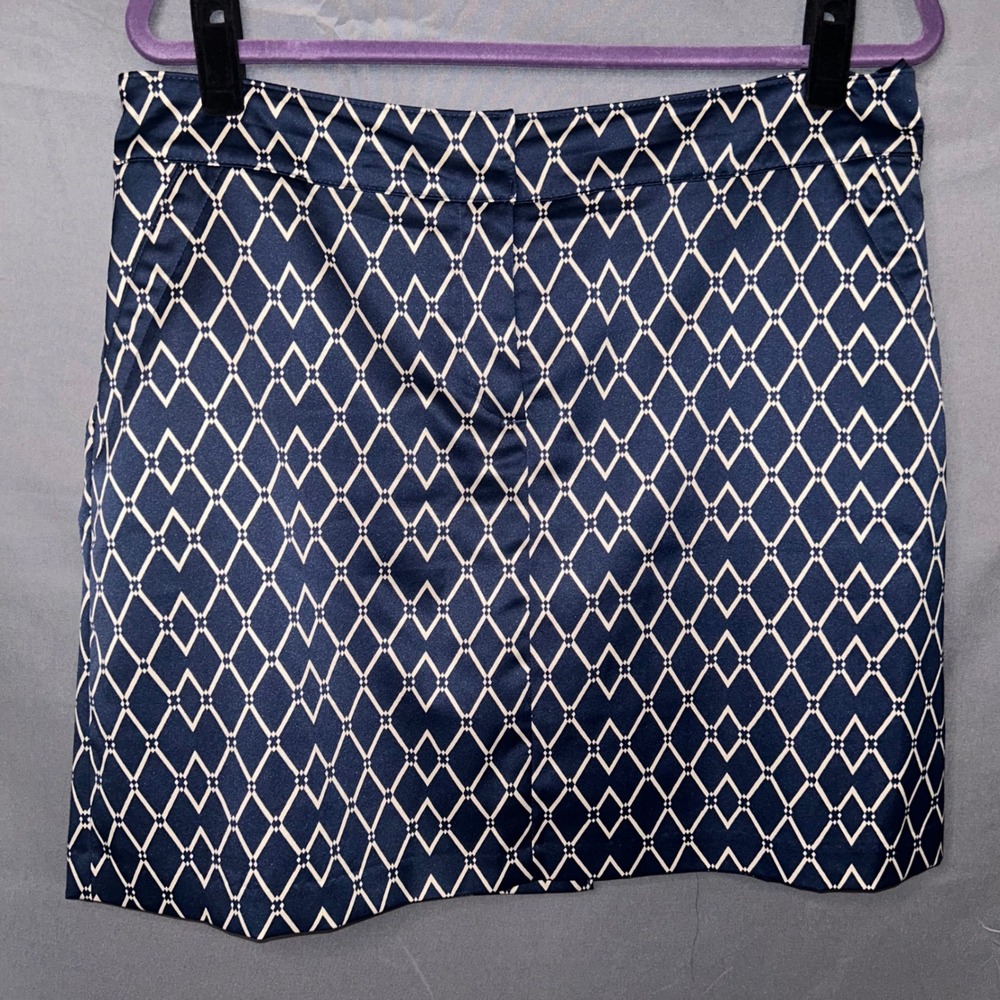 IZOD Golf Navy White Diamond‎ Geometric Print Skort Womens Size 12 Performance